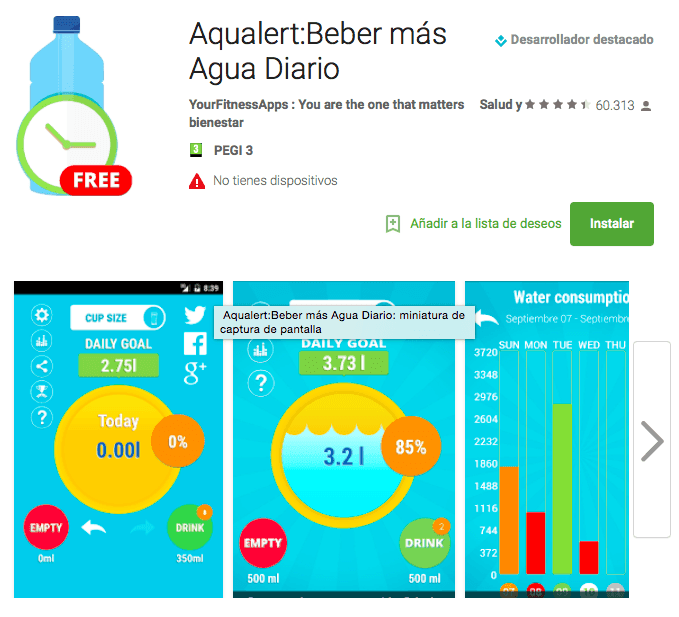 beber agua aqualert