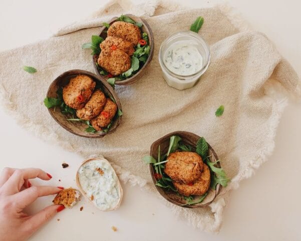 Falafel con salsa tzatziki receta