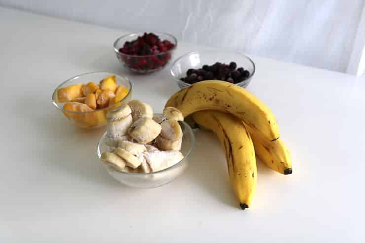 Ingredientes Helados saludables con base de plátano