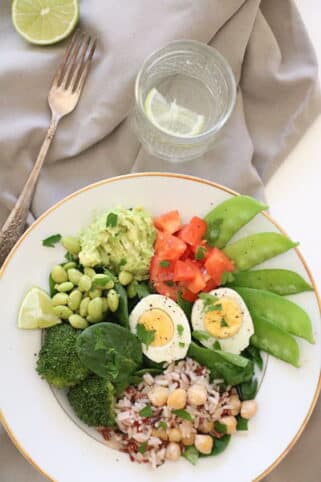 Ingredientes ensalada de arroz salvaje y garbanzos
