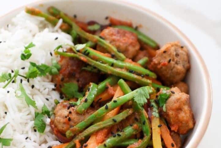 Minialbondigas con verduras