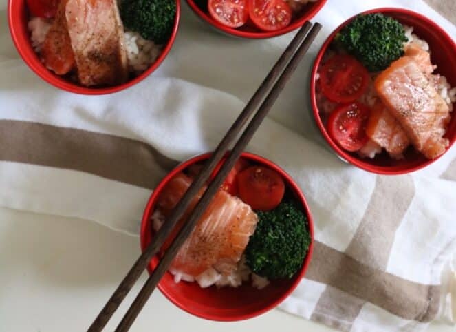 poke rápido de salmón