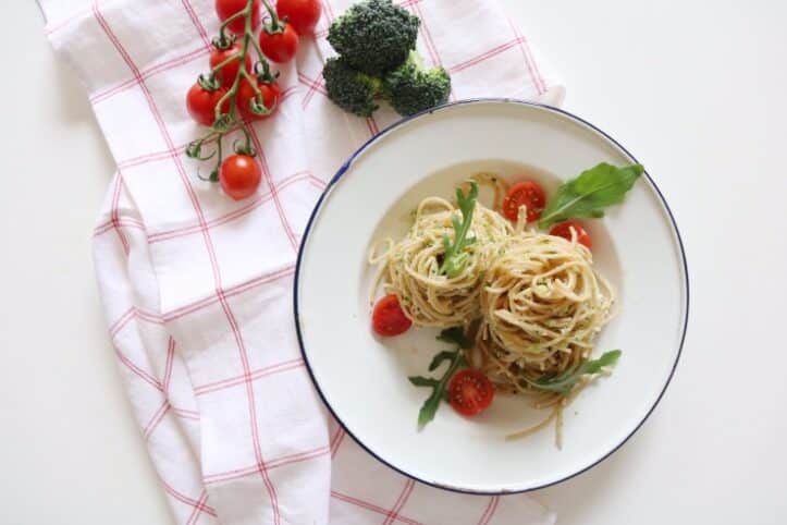 Receta de espagueti con pesto de brócoli