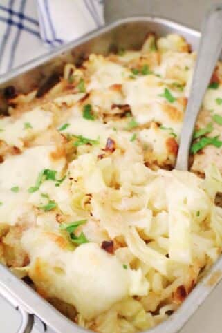 Repollo con bechamel y mozzarella vertical