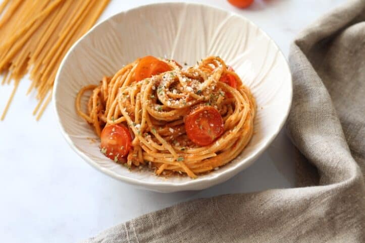 Spaghetti al pesto siciliano Nutricionista Valencia