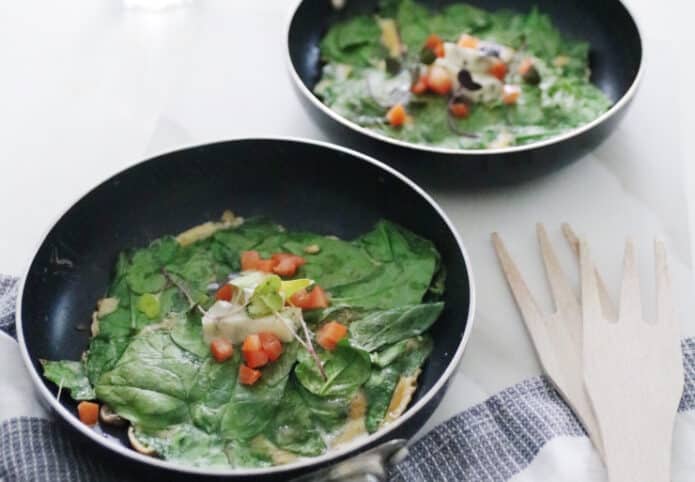 Tortilla vaga de espinacas