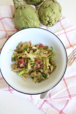 Ingredientes salteado de alcachofas y ajos nutricionista Valencia Nutt