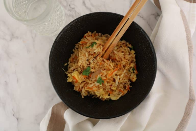 Salteado de arroz con pollo