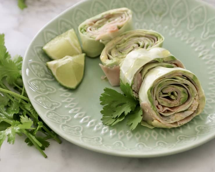 rollitos low carb de jamón