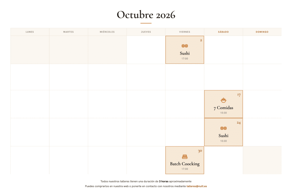 talleres octubre